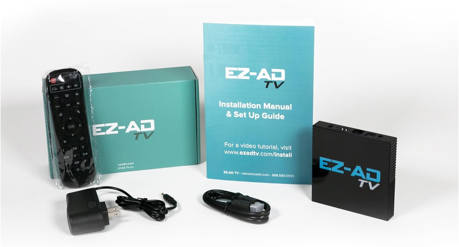 Ez Ad Tv Digital Signage 4K Player Kit | Digital Signage Media Player, Auto Post Content, Cloud Controlled | Independent Operati
